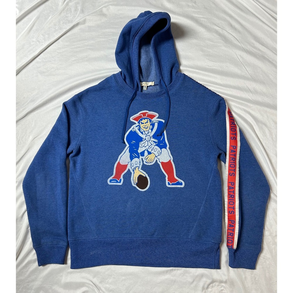 Junk Food New England Patriots Pat Patriot Throwback Soft Hoodie Blue Mens Large